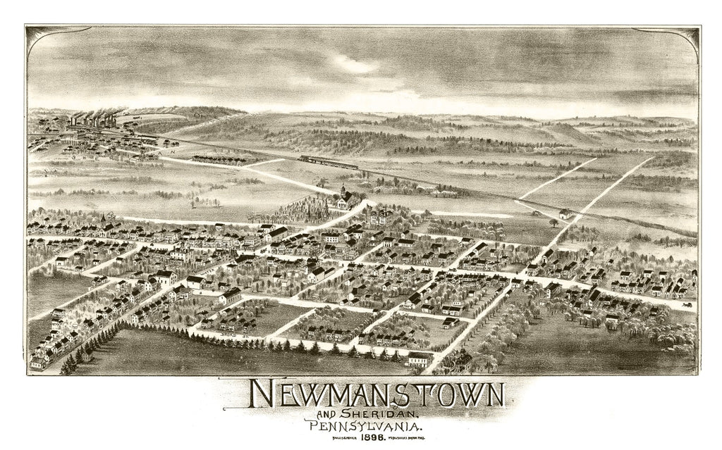 Vintage Map of Newmanstown & Sheridan, Pennsylvania 1898