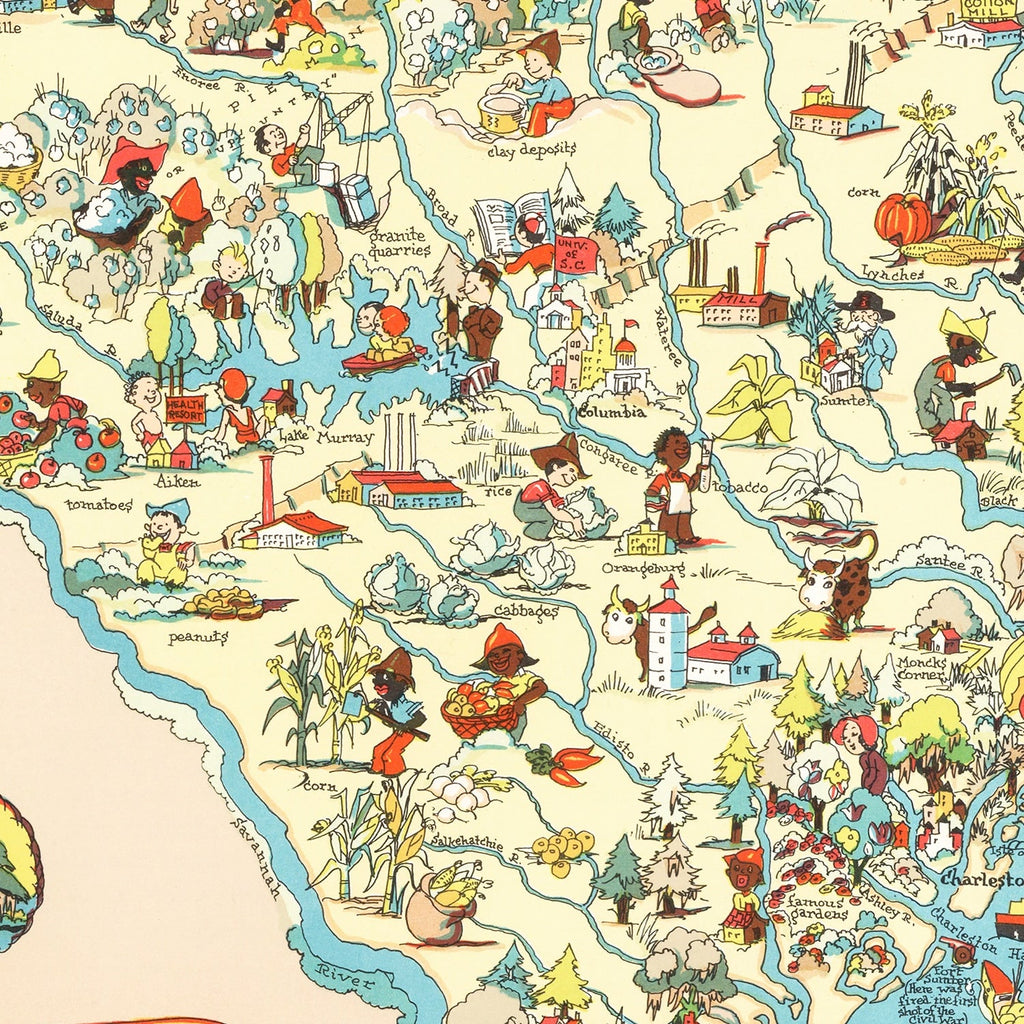 Vintage Map of South Carolina 1935