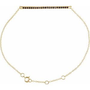 14K Yellow Gold Natural Blue Sapphire 8" Bracelet