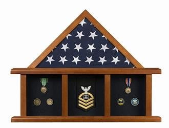 The Colonial Flag Display Case - Walnut