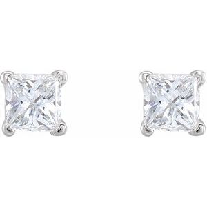 14K White Gold 1/2 CTW Natural Diamond Earrings – image 2