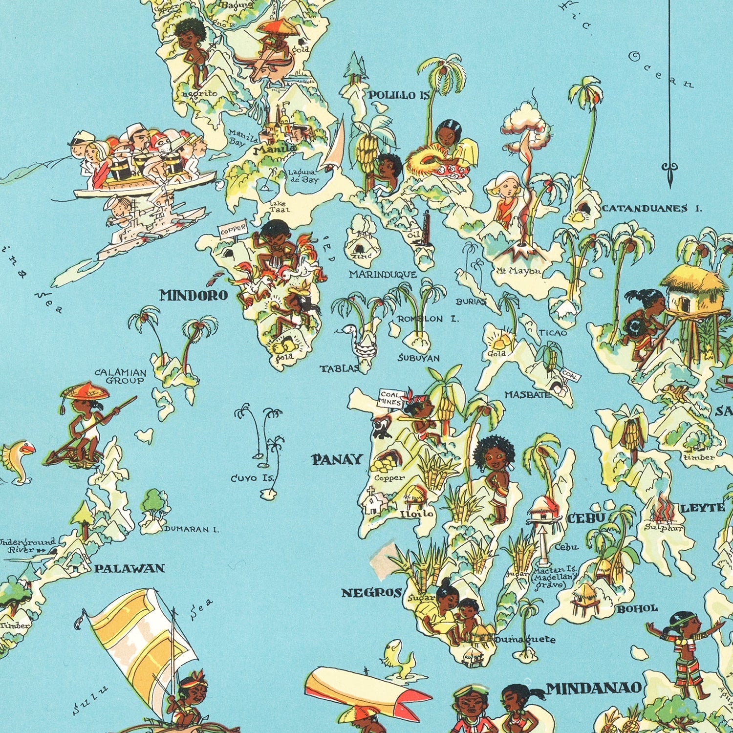 Vintage Map of Philippines 1935