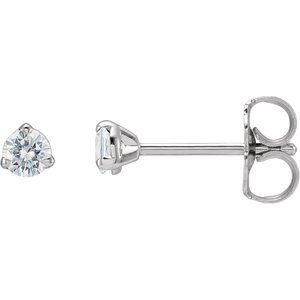 14K White Gold 3 mm Stuller Lab-Grown Moissanite™ Earrings