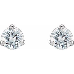 14K White Gold 3 mm Stuller Lab-Grown Moissanite™ Earrings – image 2