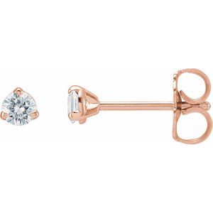 14K Rose Gold 3 mm Stuller Lab-Grown Moissanite™ Earrings
