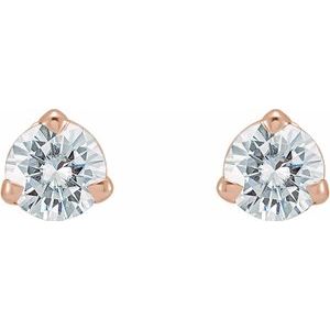 14K Rose Gold 3 mm Stuller Lab-Grown Moissanite™ Earrings