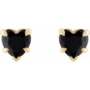 Heart 5-Prong Claw V-End Stud Earrings