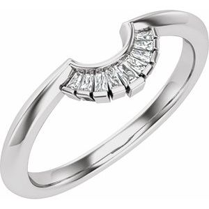 14K White .07 CTW Natural Diamond Matching Band