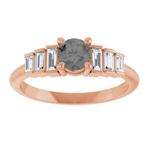 14K Rose Gold Natural Gray Spinel & 1/3 CTW Natural Diamond Ring