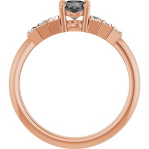 14K Rose Gold Natural Gray Spinel & 1/3 CTW Natural Diamond Ring