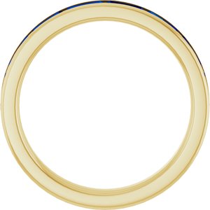 14K Yellow Gold Natural Blue Sapphire Stackable Ring