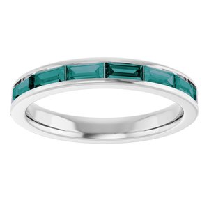 14K White Gold Lab-Grown Alexandrite Stackable Ring
