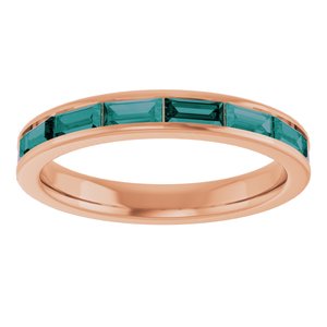 14K Rose Gold Lab-Grown Alexandrite Stackable Ring