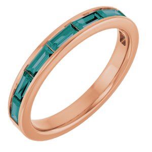14K Rose Gold Lab-Grown Alexandrite Stackable Ring