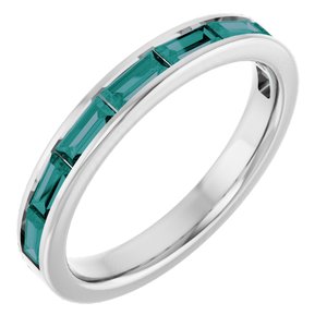 14K White Gold Lab-Grown Alexandrite Stackable Ring