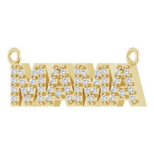 14K Yellow Gold 1/10 CTW Natural Diamond "Mama" Necklace Center