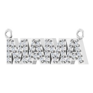 Platinum 1/10 CTW Natural Diamond "Mama" Necklace Center