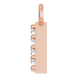 14K Rose Gold 1/10 CTW Natural Diamond "Mama" Necklace Center