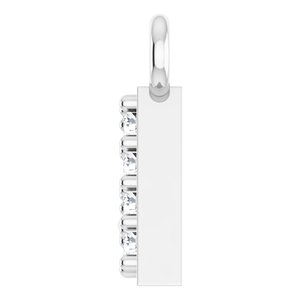 14K White Gold 1/10 CTW Natural Diamond "Mama" Necklace Center