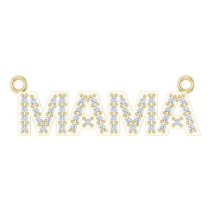 14K Yellow Gold 1/10 CTW Natural Diamond "Mama" Necklace Center