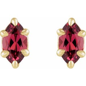 14K Yellow Gold 5x3 mm Marquise 6-Prong Stud Earring Mounting – image 4