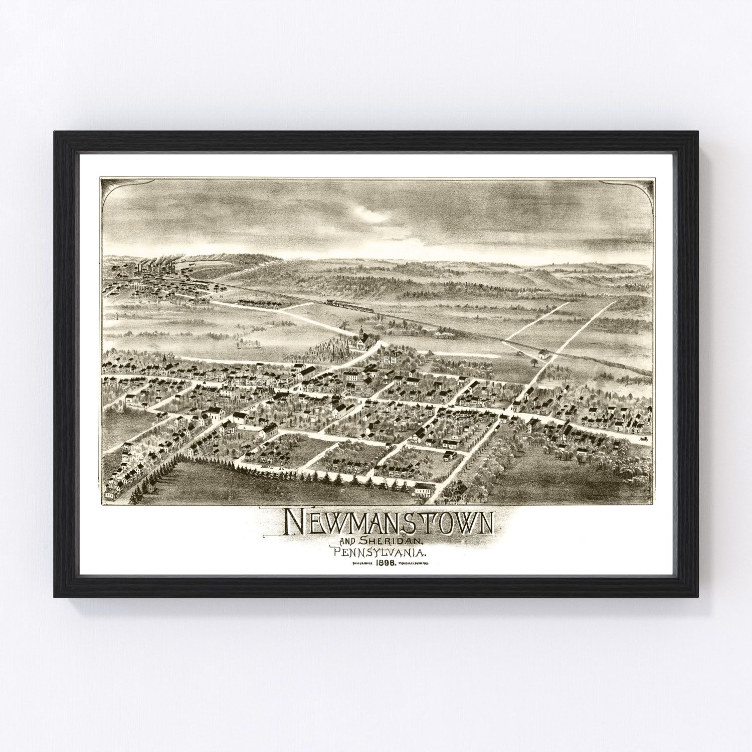 Vintage Map of Newmanstown & Sheridan, Pennsylvania 1898