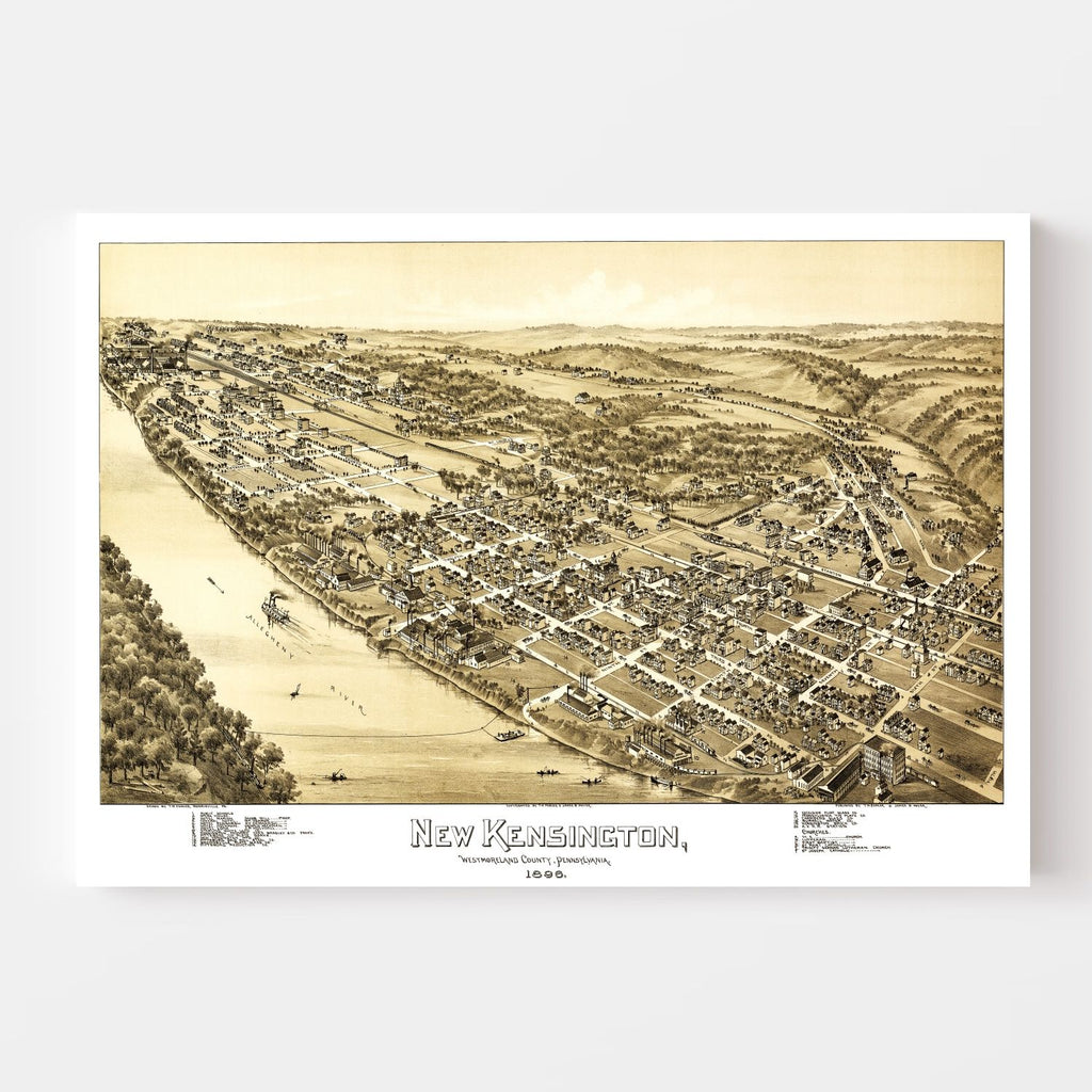 Vintage Map of New Kensington, Pennsylvania 1896