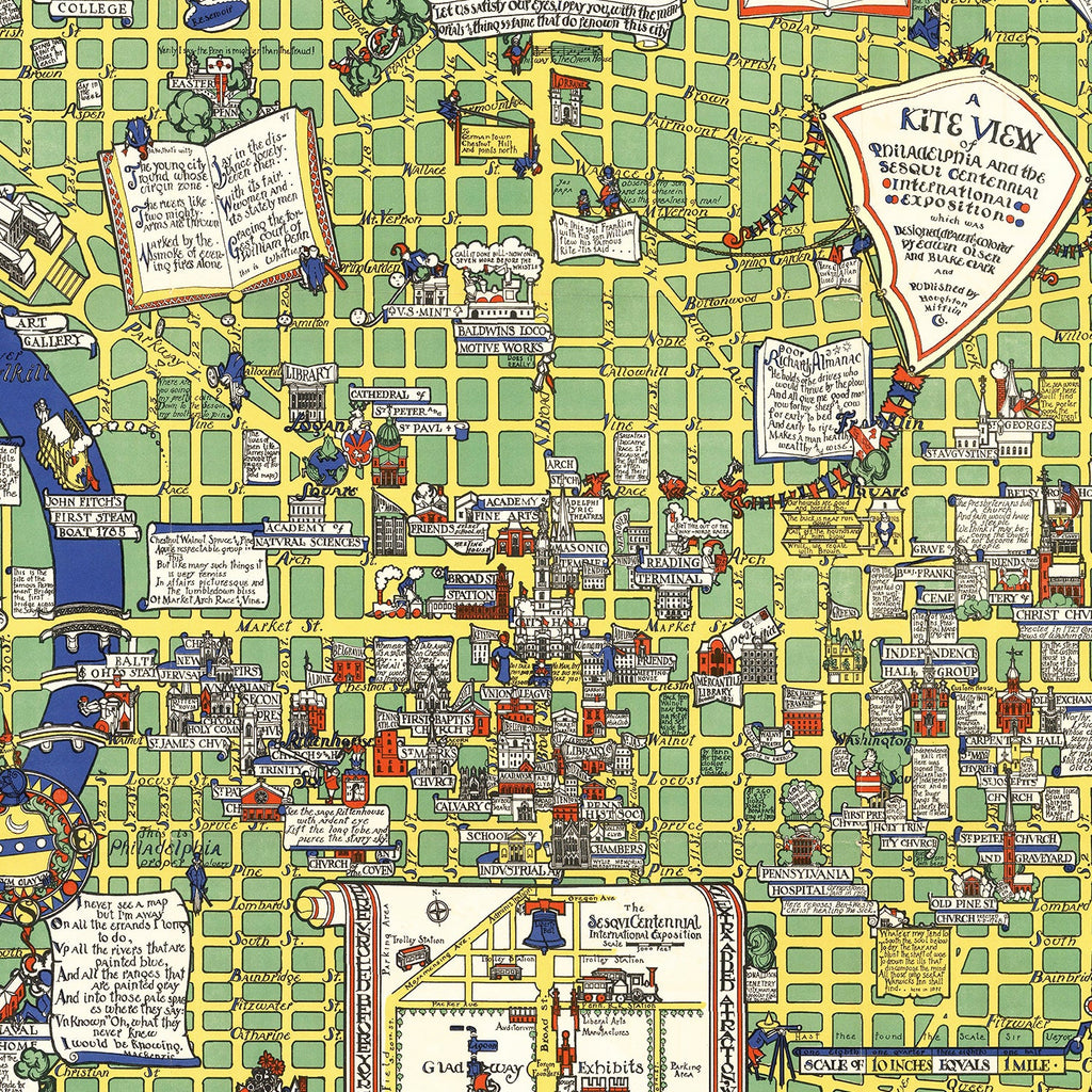 Vintage Map of Philadelphia, Pennsylvania 1926