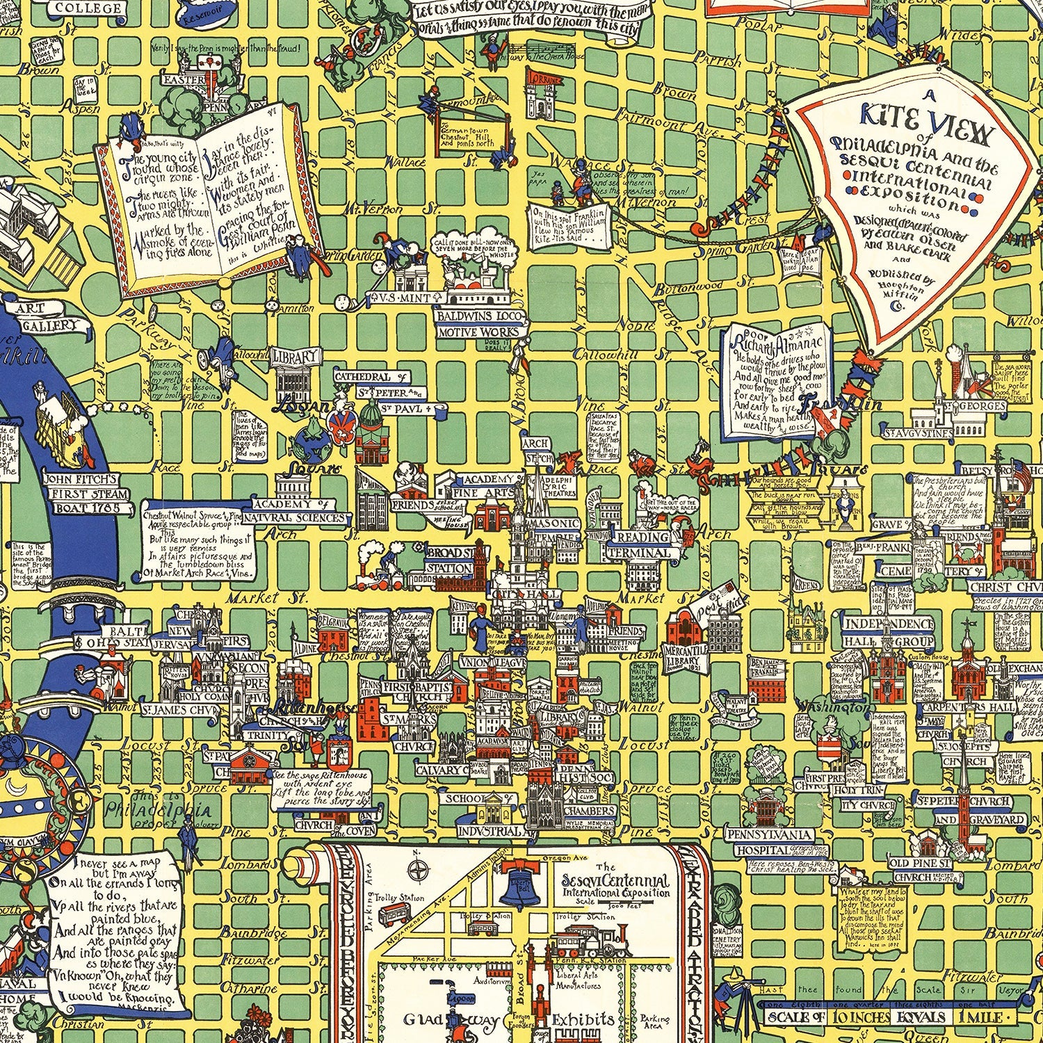 Vintage Map of Philadelphia, Pennsylvania 1926