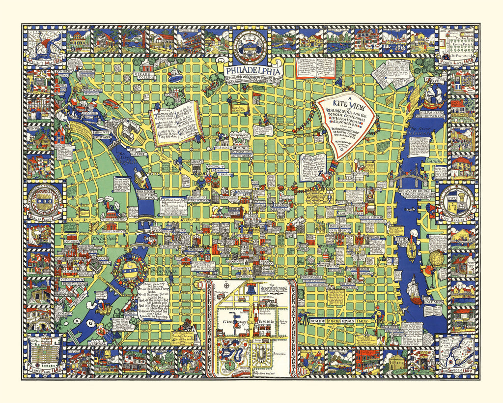 Vintage Map of Philadelphia, Pennsylvania 1926