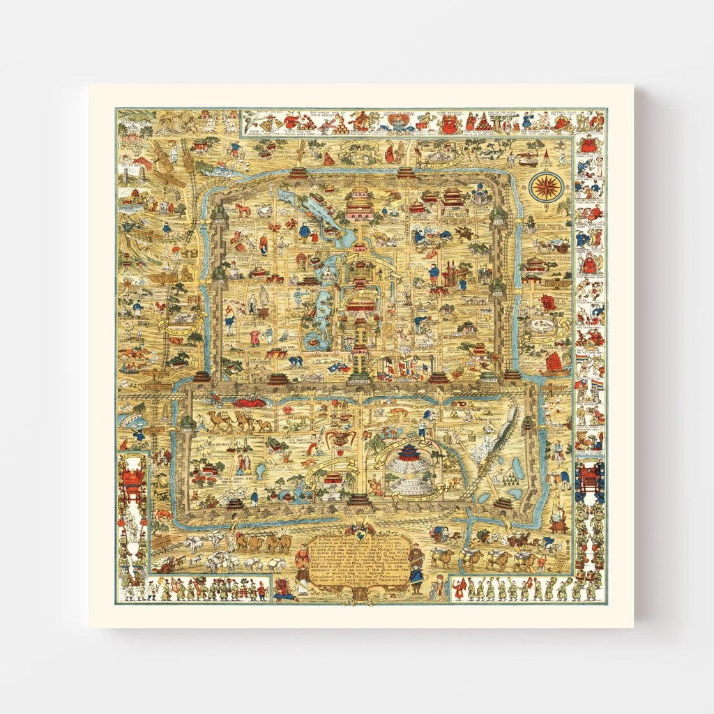 Vintage Map of Beijing, China 1936
