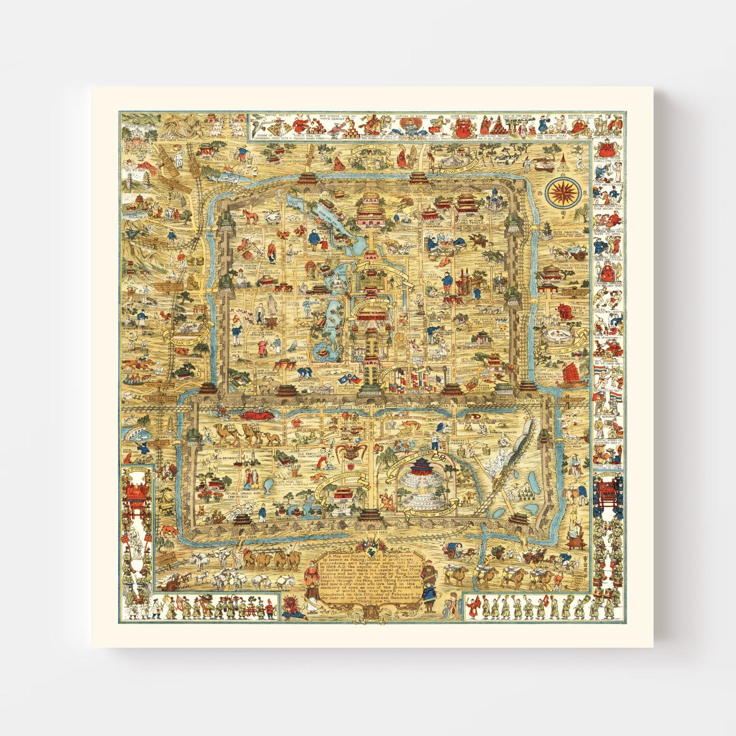 Vintage Map of Beijing, China 1936
