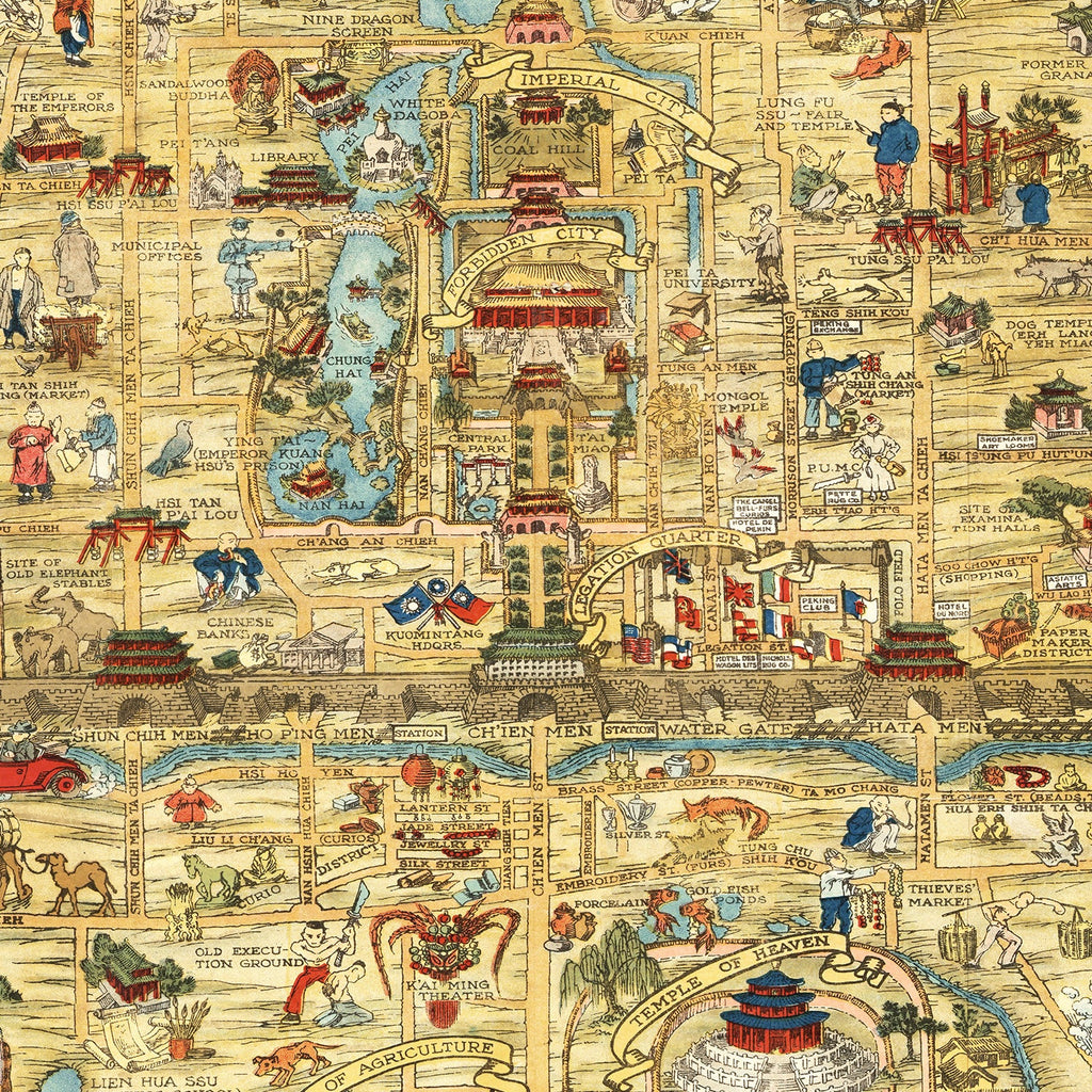 Vintage Map of Beijing, China 1936