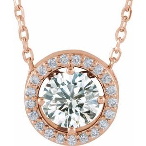 14K Rose Gold 1/2 CTW Natural Diamond 16" Necklace