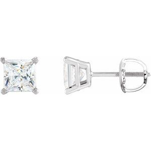 14K White Gold 1/2 CTW Natural Diamond Earrings