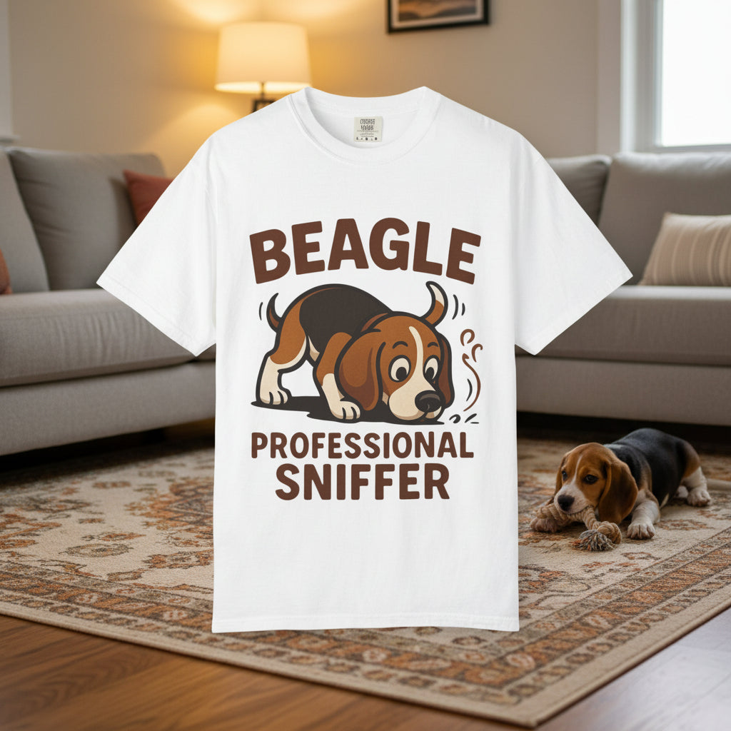Beagle Professional Sniffer T-Shirt - Cute Cartoon Dog Tee for Beagle Lovers
