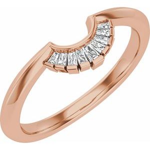 14K Rose .07 CTW Natural Diamond Matching Band