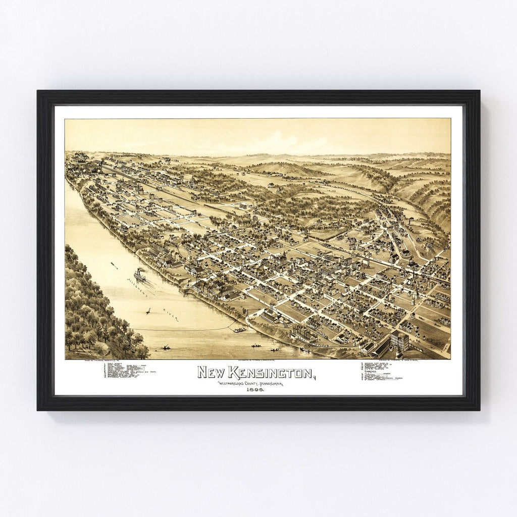 Vintage Map of New Kensington, Pennsylvania 1896