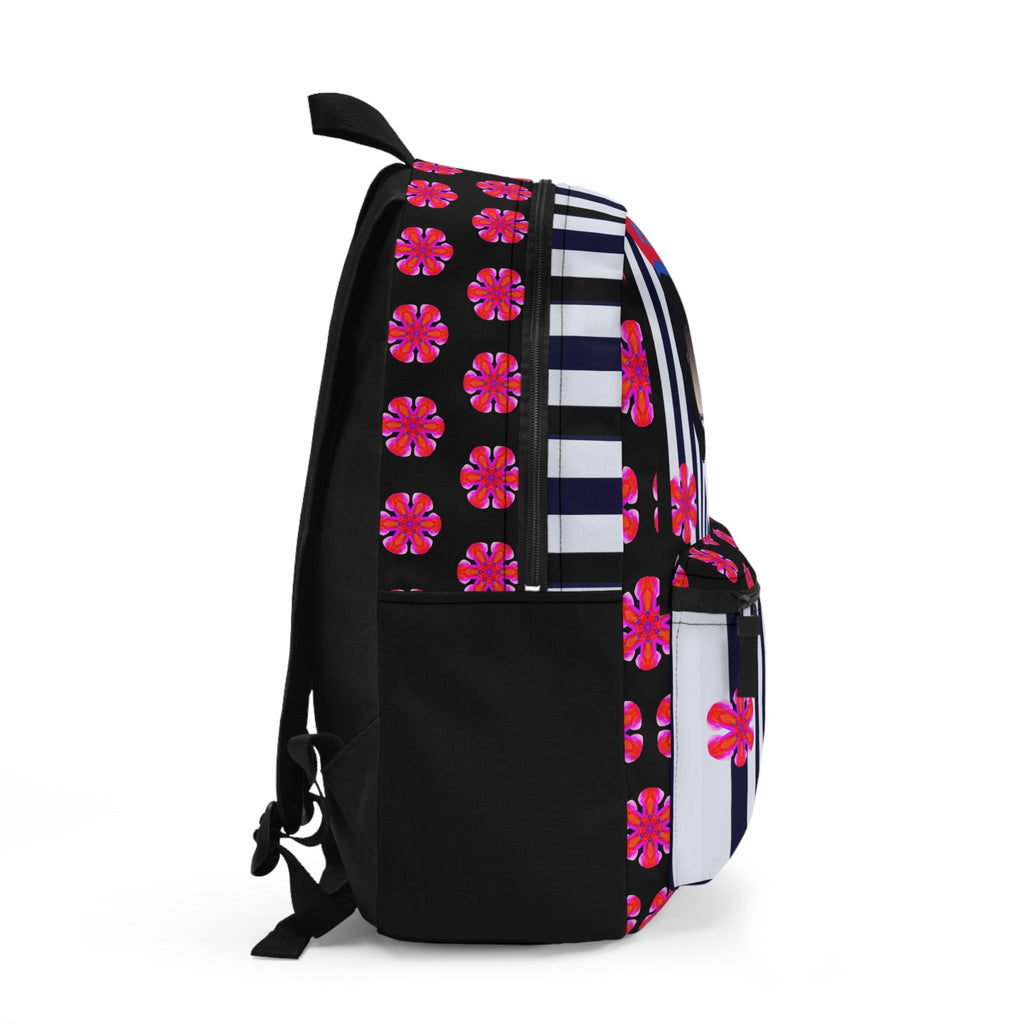Parlez-vous Francais? Chic Floral Backpack - Perfect for School, Travel, Gift, Parisian Style, Unique Fashion Statement