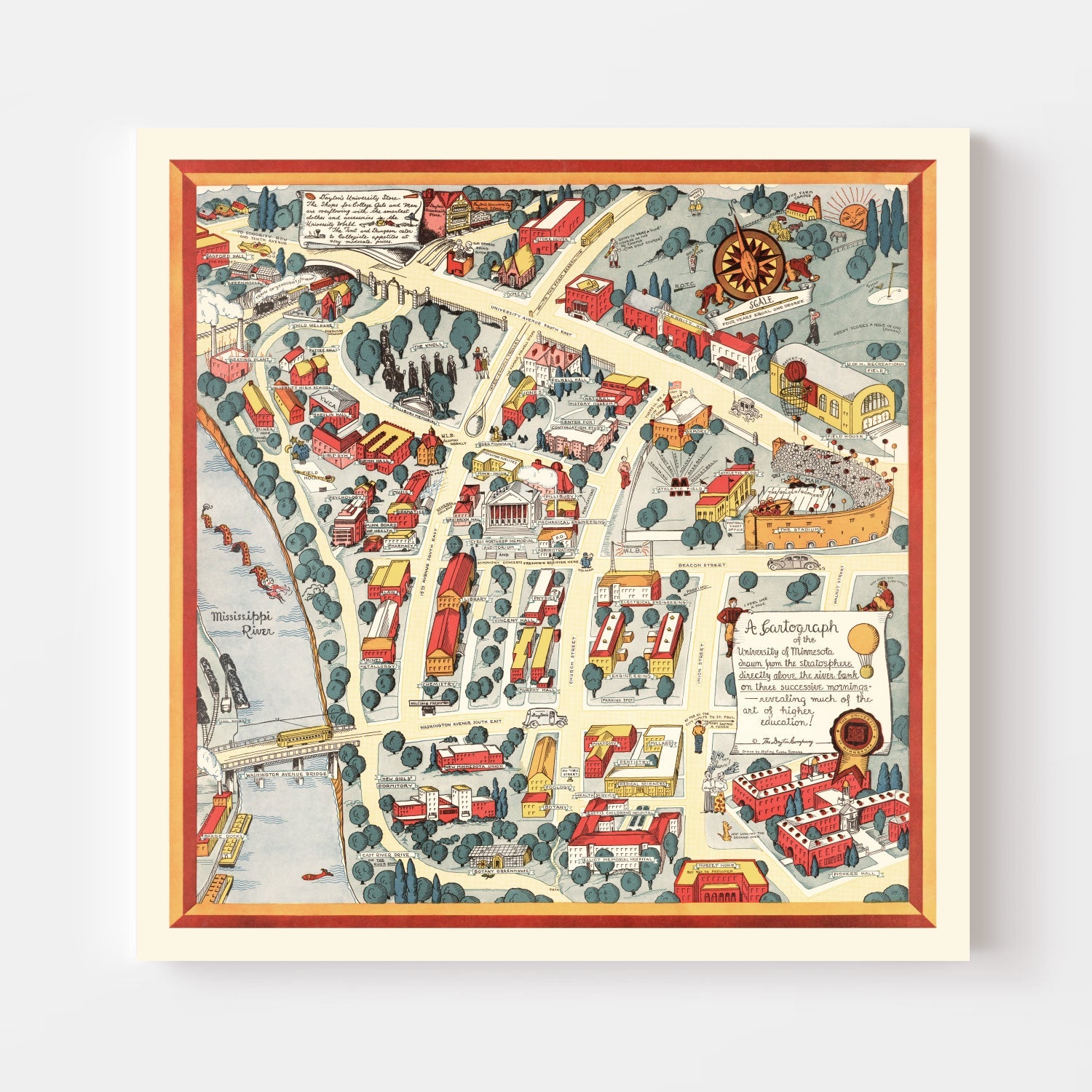 Vintage Map of University of Minnesota, 1940