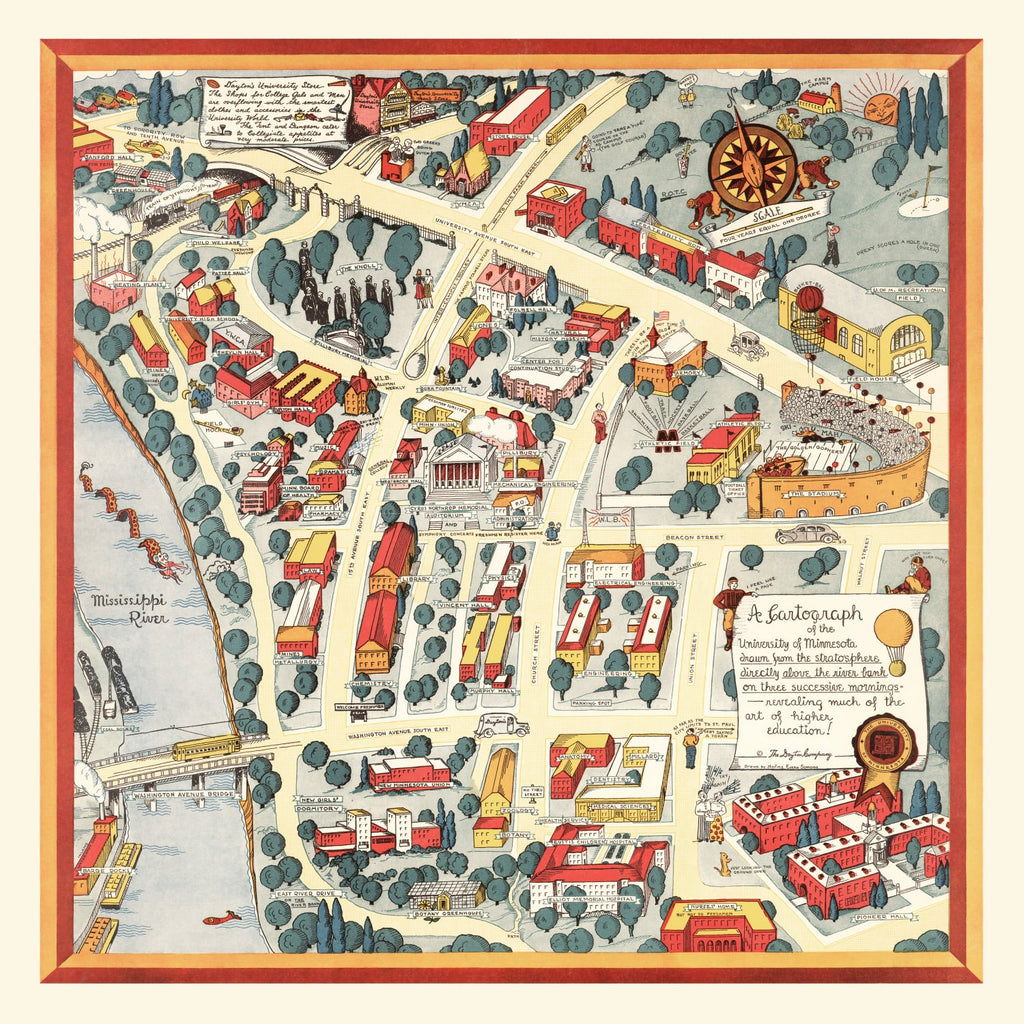 Vintage Map of University of Minnesota, 1940
