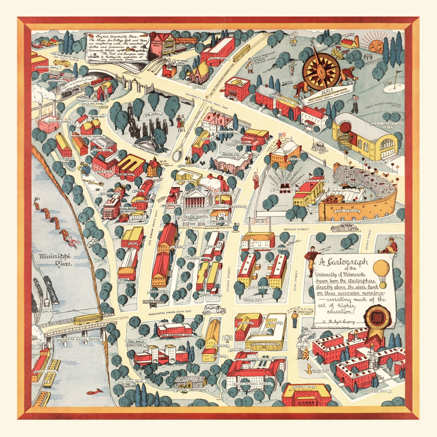 Vintage Map of University of Minnesota, 1940
