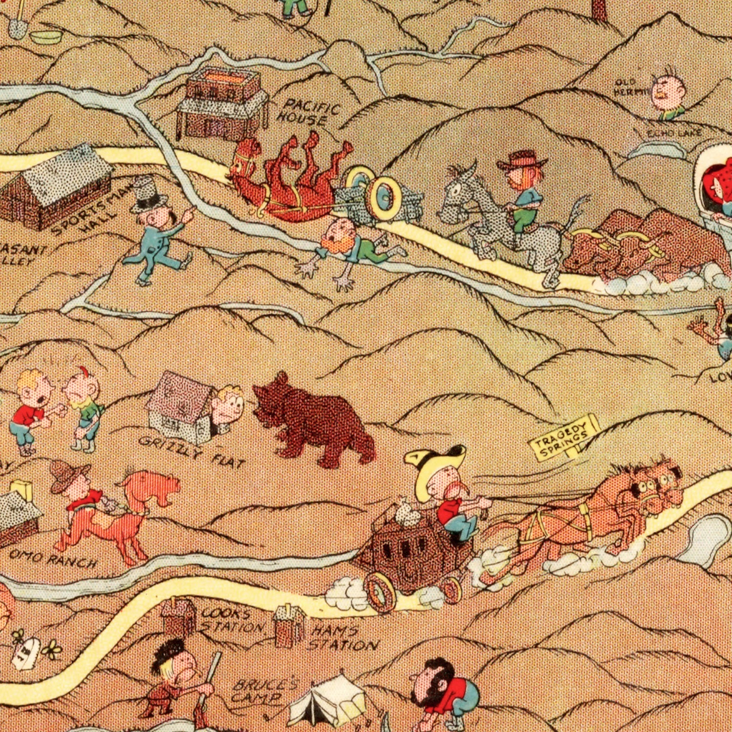 Vintage Map of Mother Lodes of California & Nevada, 1931