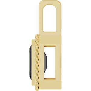 14K Yellow Gold Natural Black Onyx Men's Pendant