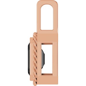 14K Rose Gold Natural Black Onyx Men's Pendant