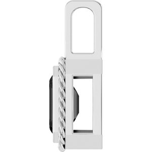 14K White Gold Natural Black Onyx Men's Pendant