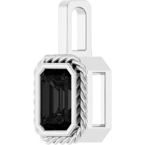 Sterling Silver Natural Black Onyx Men's Pendant