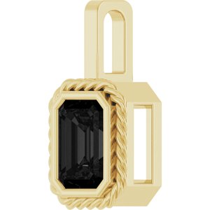 14K Yellow Gold Natural Black Onyx Men's Pendant