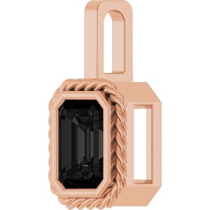 14K Rose Gold Natural Black Onyx Men's Pendant