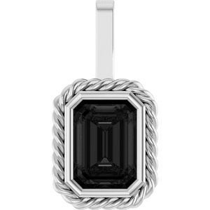Sterling Silver Natural Black Onyx Men's Pendant
